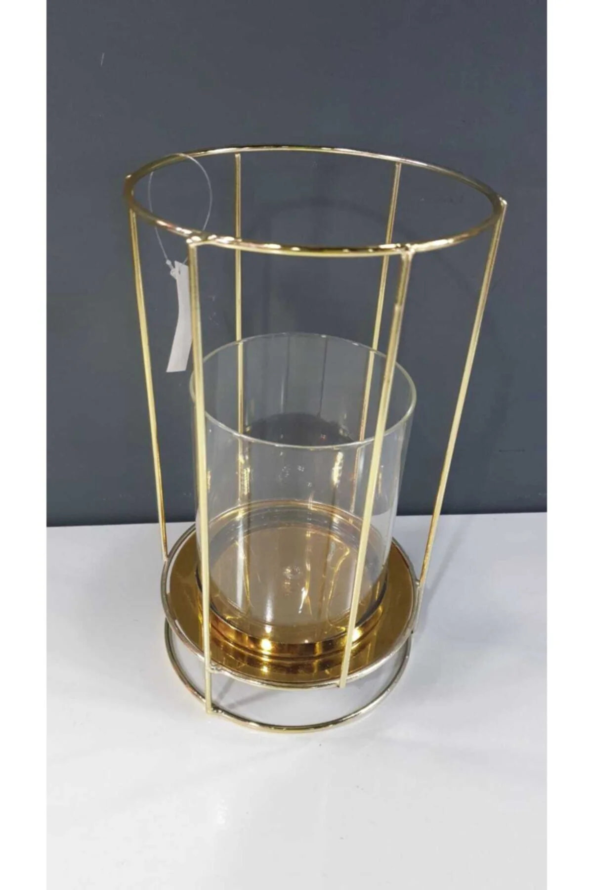 Gold Metal Camlı Mumluk