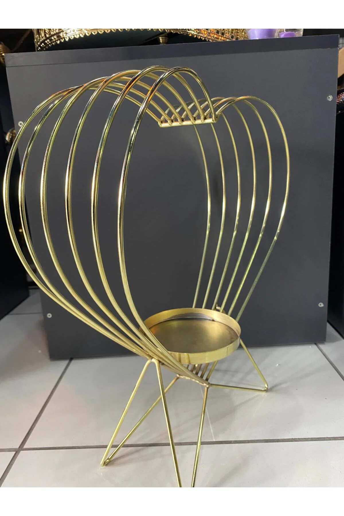 Gold Metal Dekoratif Kalp Mumluk Gold Metal Dekoratif Kalp Mumluk - Görsel 2