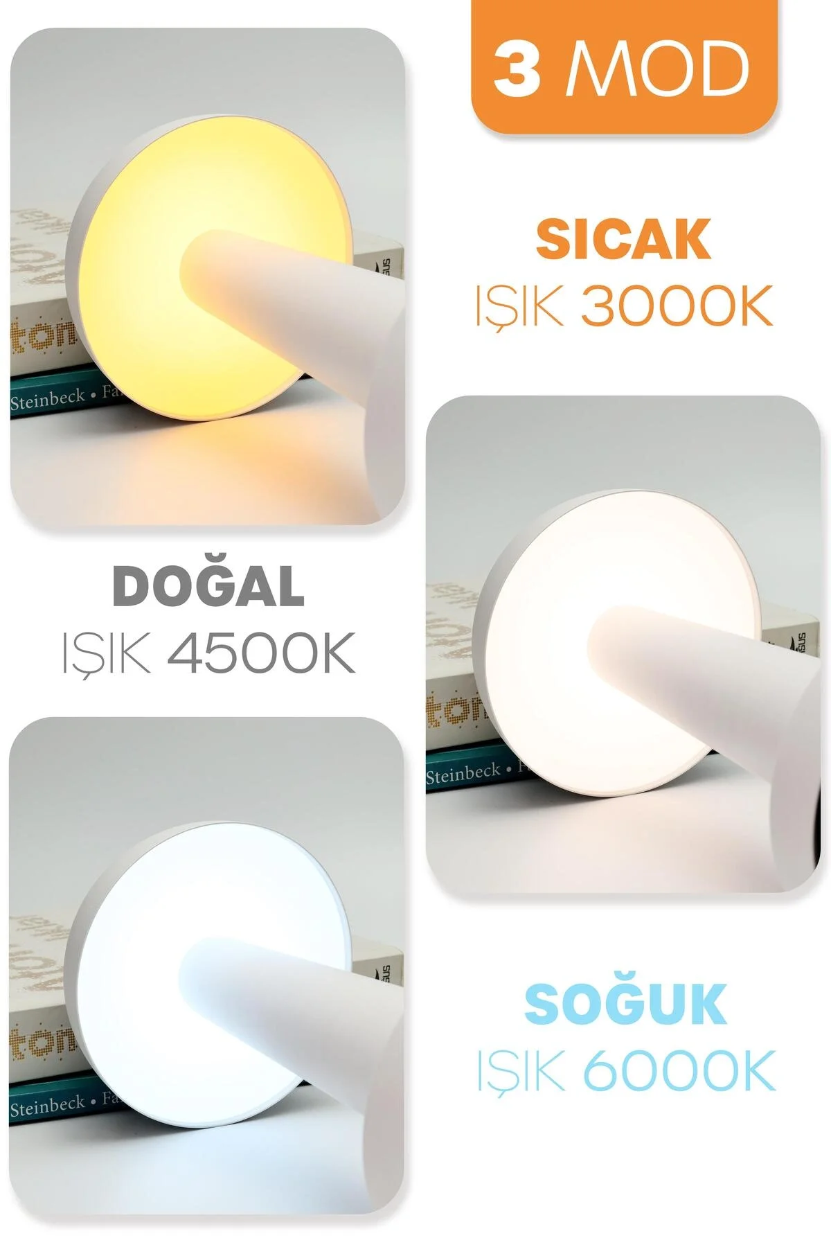 Gold Metal Dokunmatik Şarjlı Masa Lambası 3 Işık Parlaklık Ayarlı Gece Abajuru LED Fiyatı, Yorumları ve Özellikleri