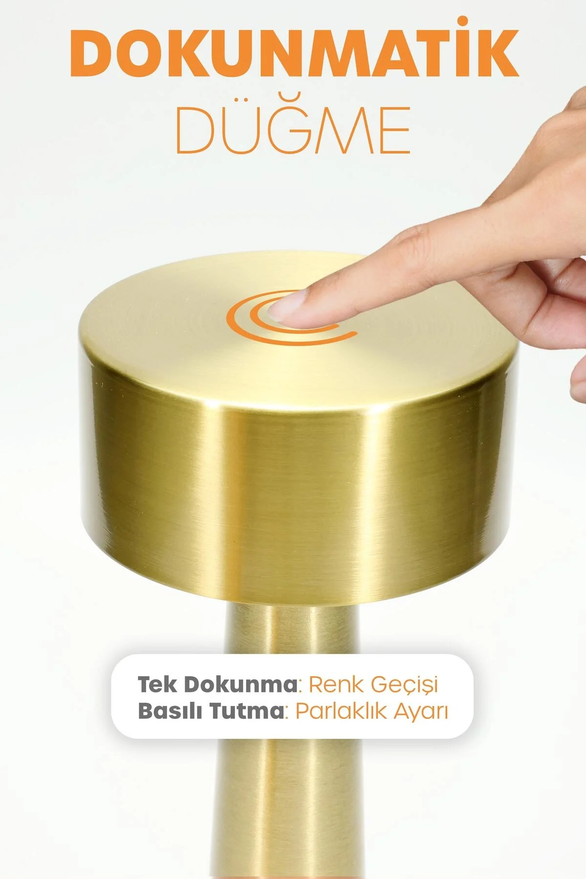 Gold Metal Dokunmatik Şarjlı Masa Lambası 3 Işık Parlaklık Ayarlı Gece Abajuru LED Fiyatı, Yorumları ve Özellikleri