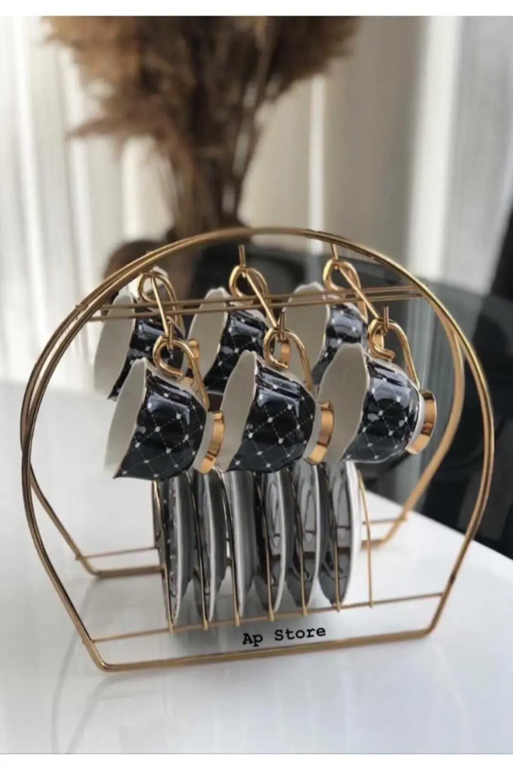 Gold Metal Fincan Askısı