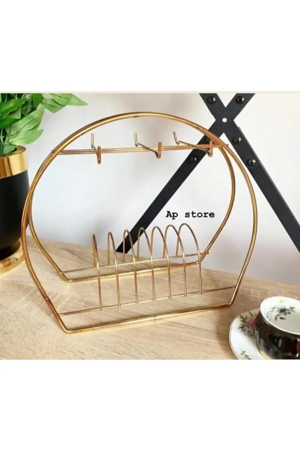 Gold Metal Fincan Askısı