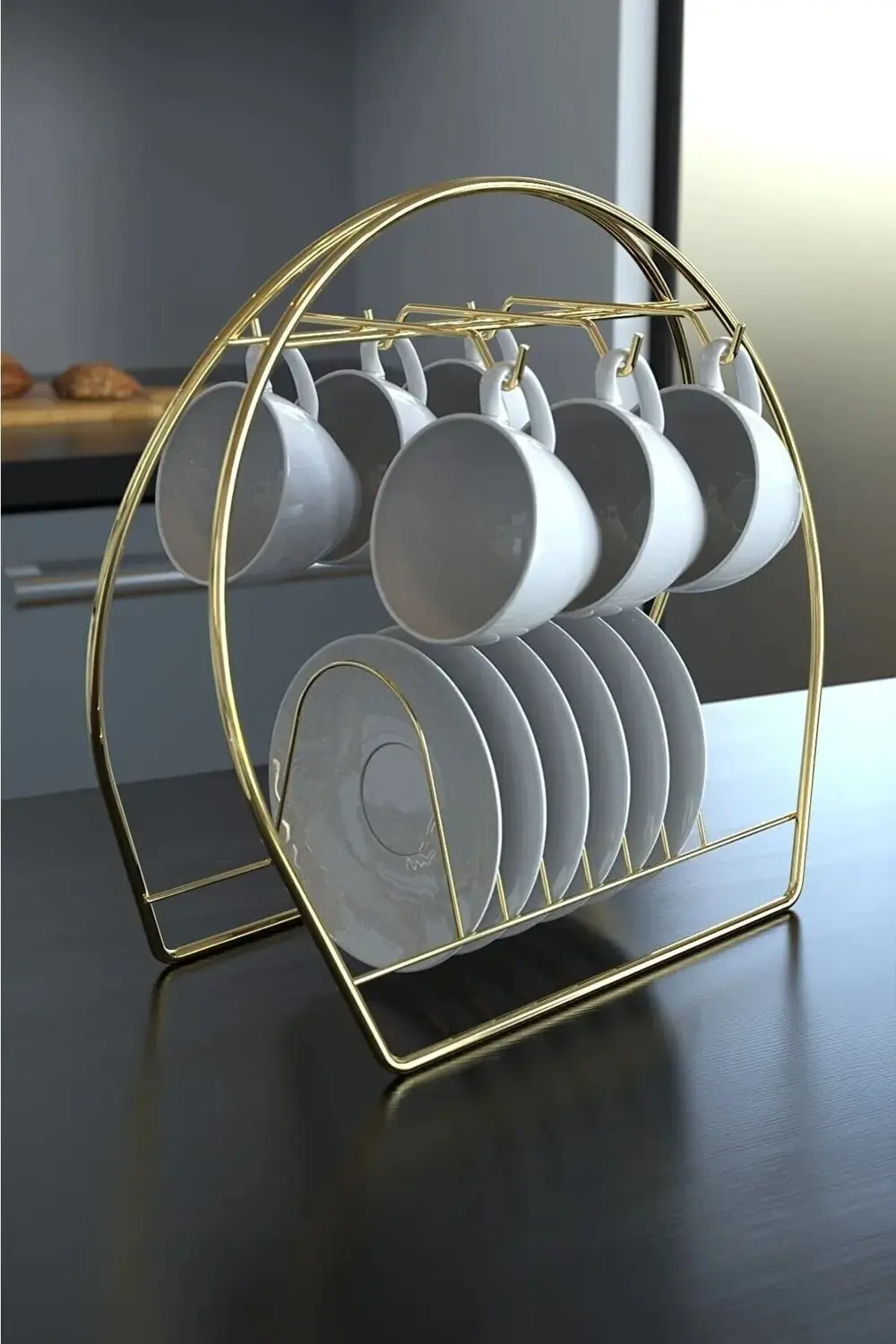 Gold Metal Fincan Askısı