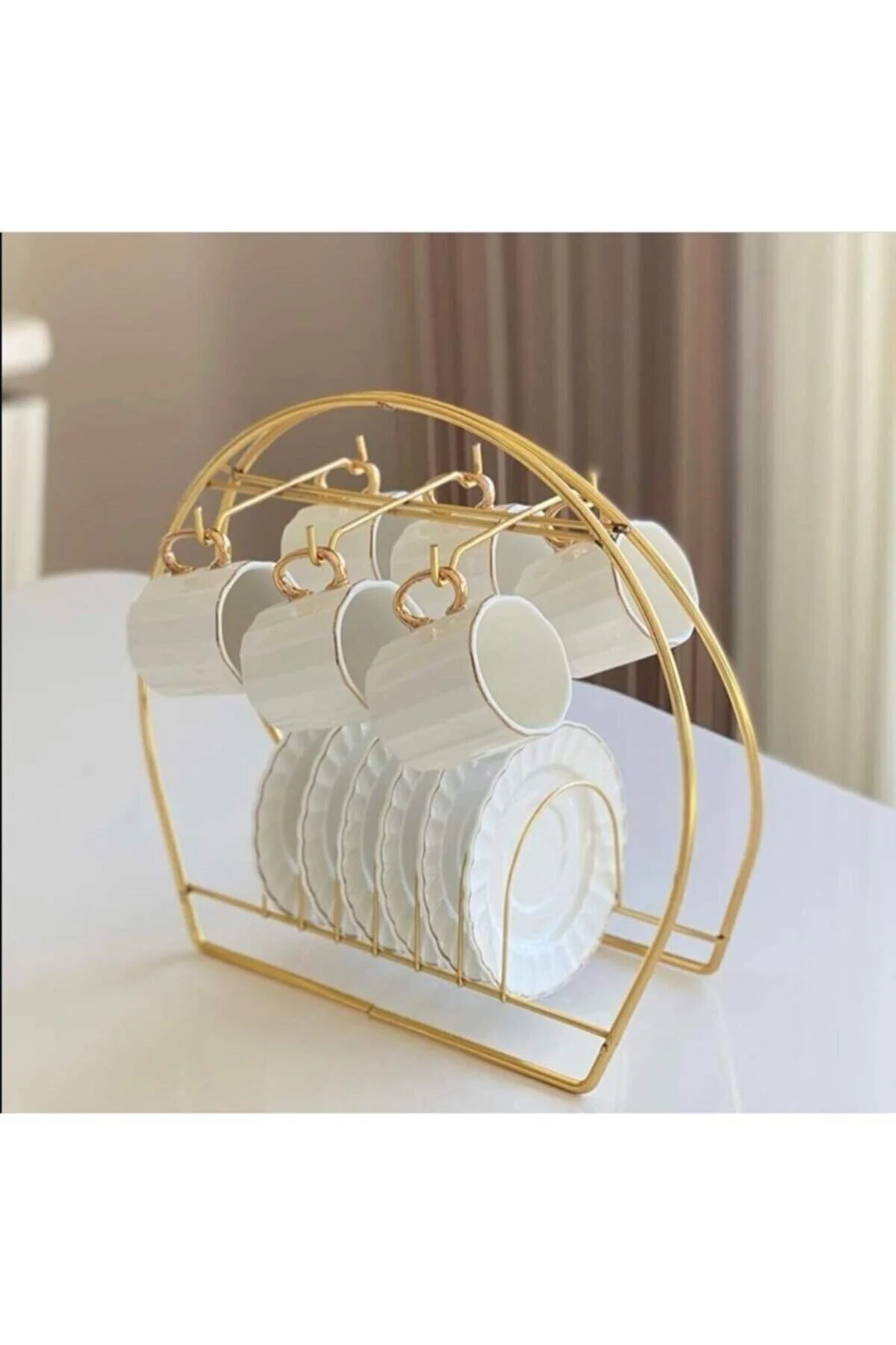 Gold Metal Kahve Fincan Düzenleyici Askı Aparatı