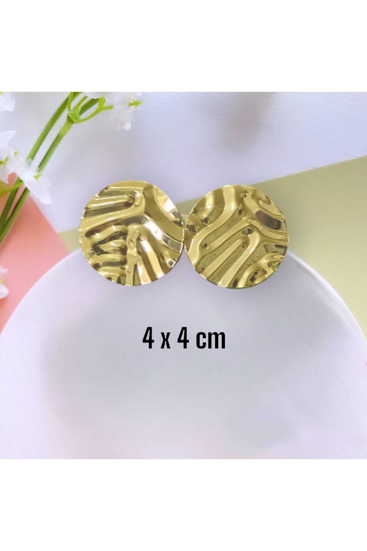 Gold Metal Küpe