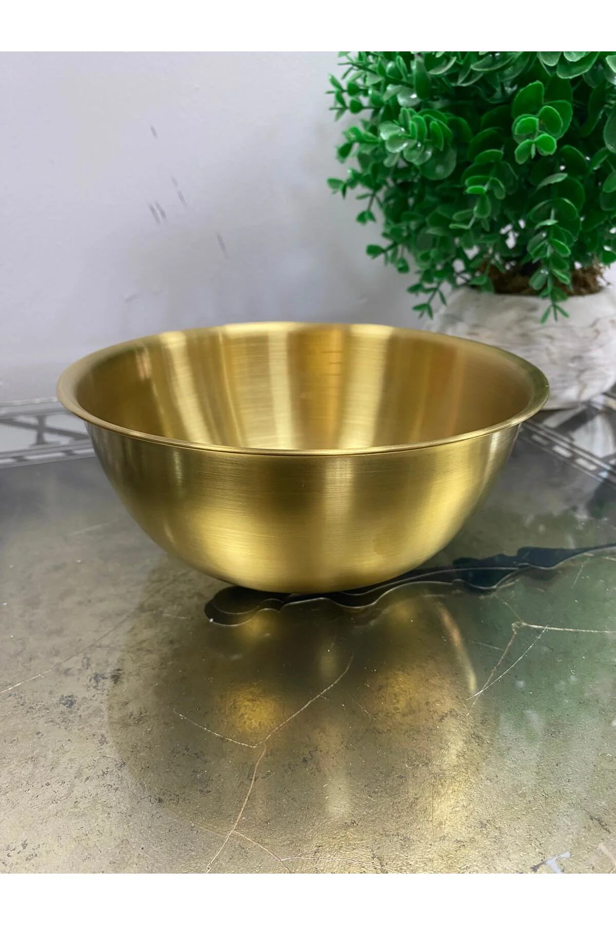 Gold Metal Paslanmaz Çelik Derin Çukur Kase Ölçekli 800 ml