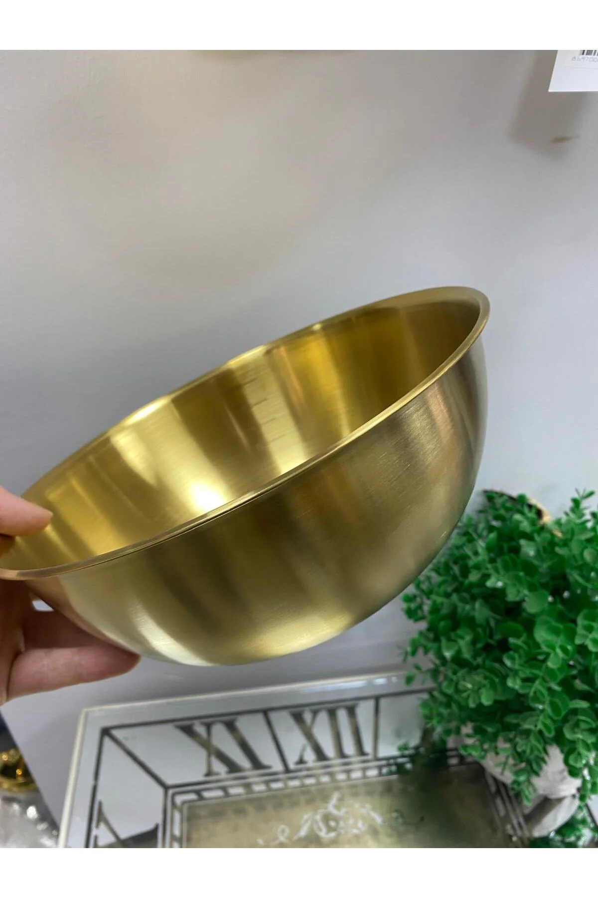 Gold Metal Paslanmaz Çelik Derin Çukur Kase Ölçekli 2500 ml