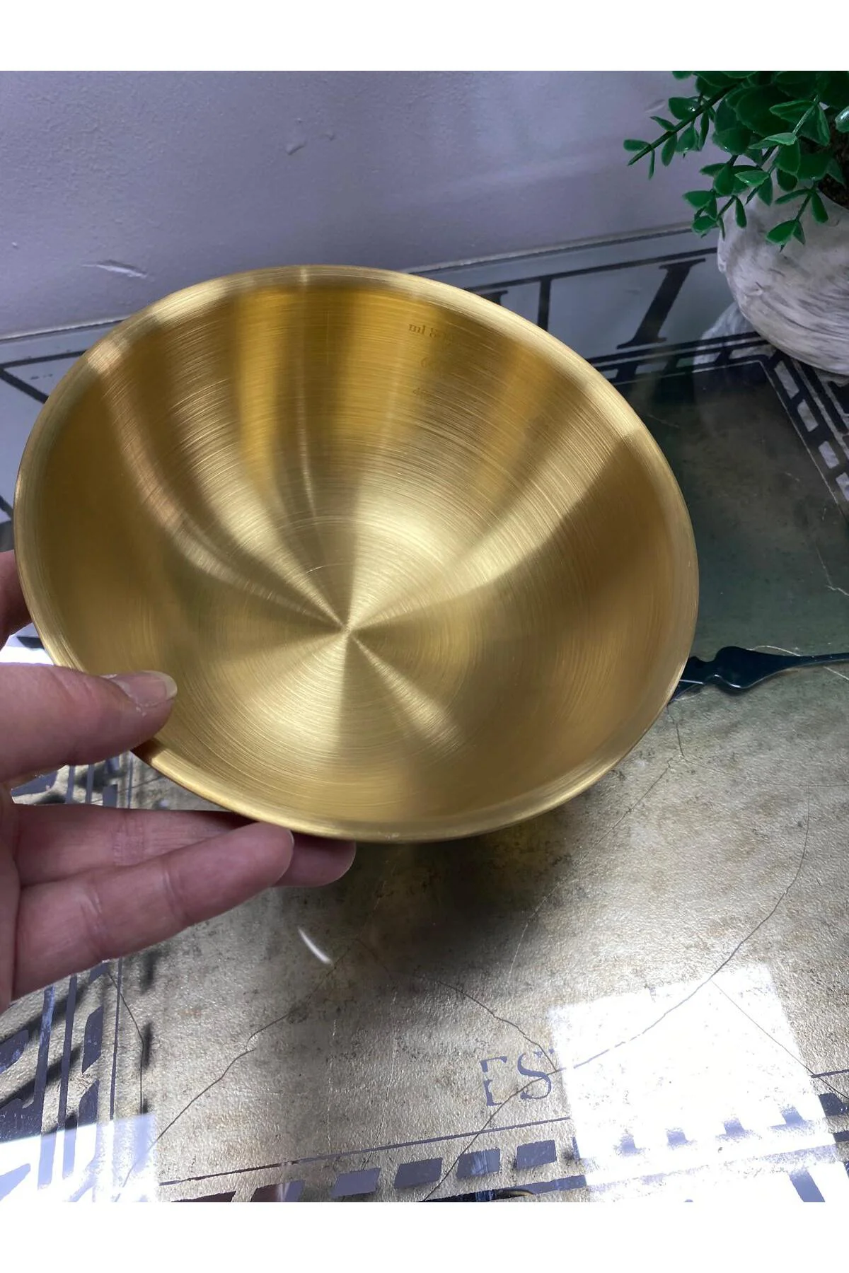 Gold Metal Paslanmaz Çelik Derin Çukur Kase Ölçekli 800 ml