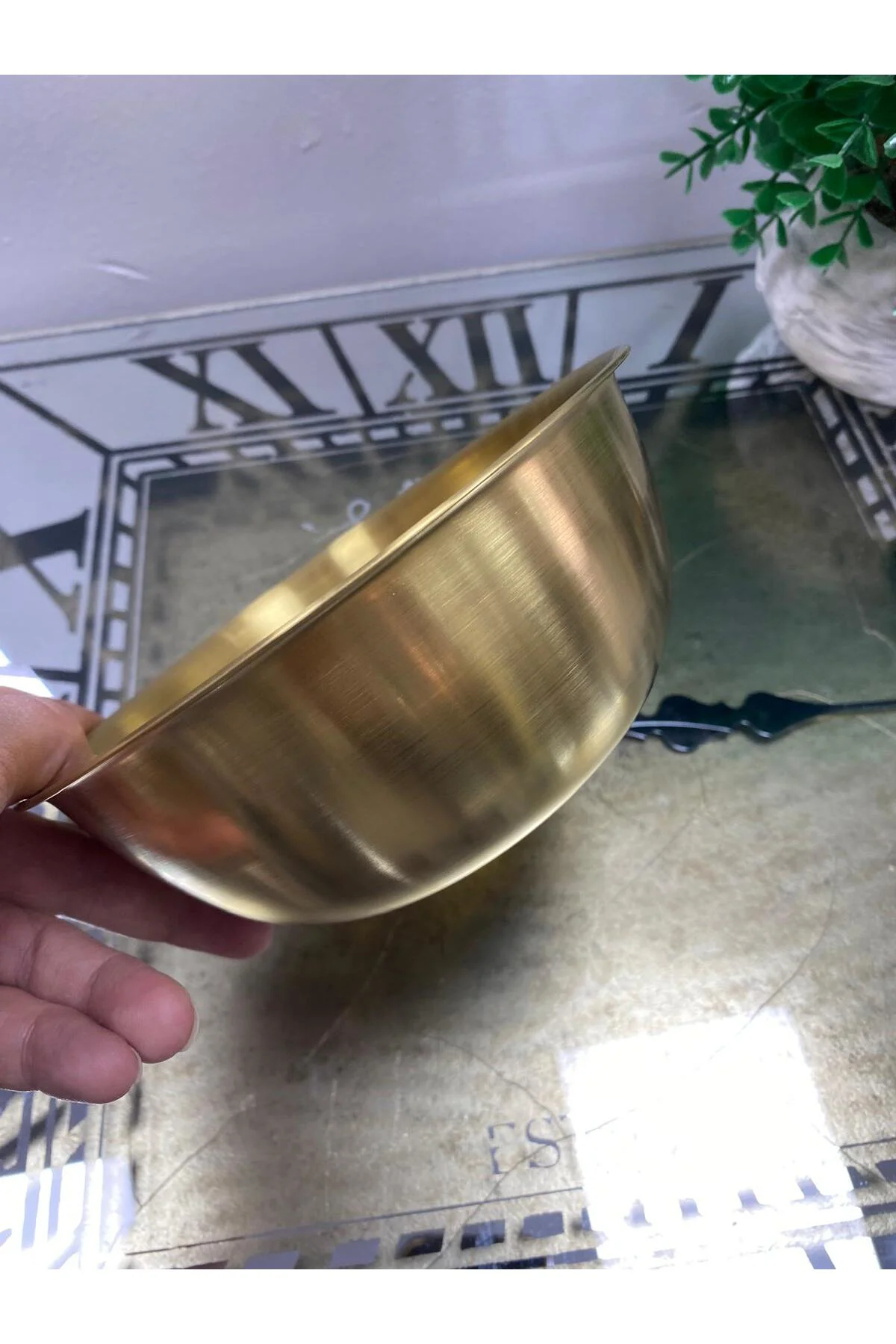Gold Metal Paslanmaz Çelik Derin Çukur Kase Ölçekli 800 ml