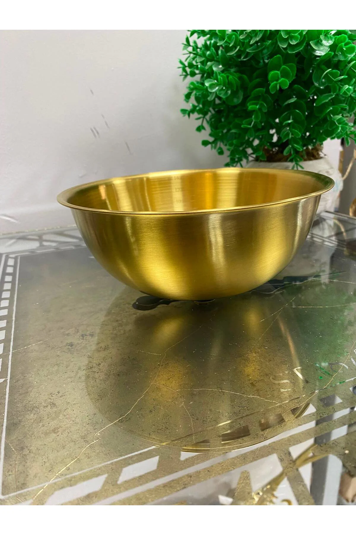 Gold Metal Paslanmaz Çelik Derin Çukur Kase Ölçekli 1400 ml Gold Metal Paslanmaz Çelik Derin Çukur Kase Ölçekli 1400 ml