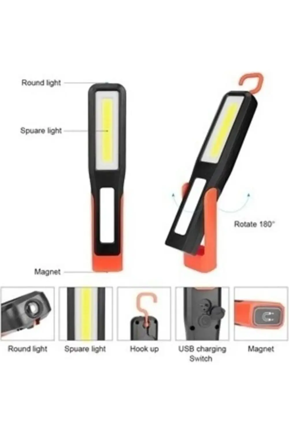 Gold Orion OR-998 Ayarlanabilir Mıknatıslı Şarjlı Lamba 10 Adet