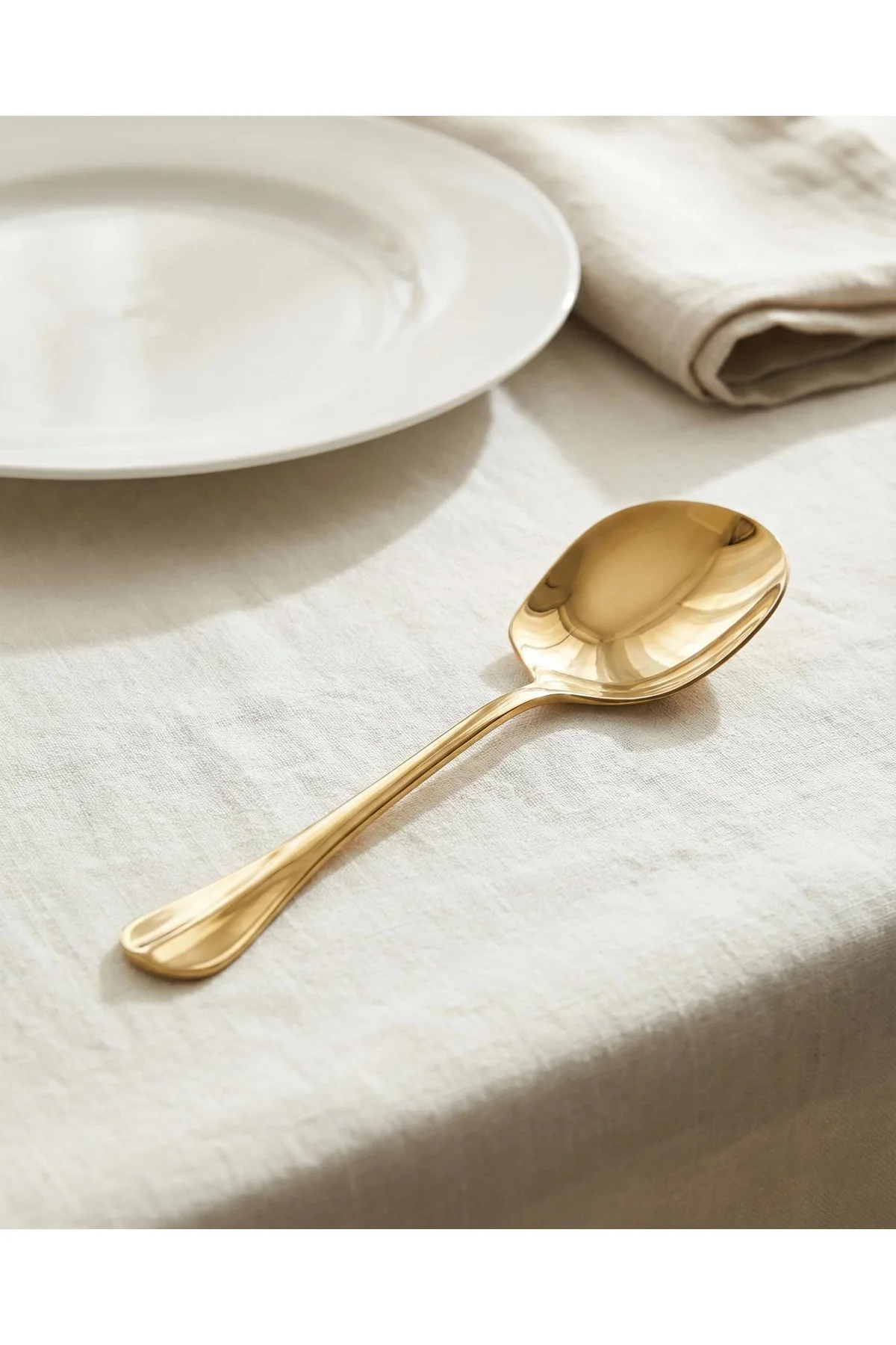 Gold Orta Boy Paslanmaz Çelik Servis Kaşığı & Profesyonel Sunum Gereci 21 cm