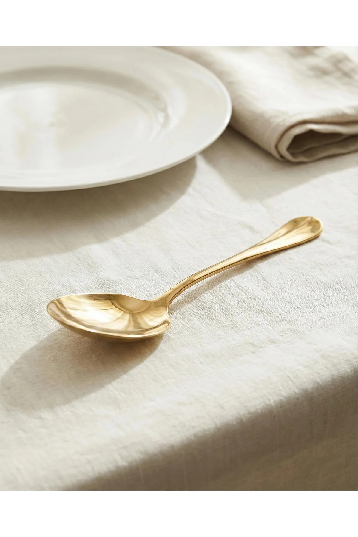 Gold Orta Boy Paslanmaz Çelik Servis Kaşığı & Profesyonel Sunum Gereci 21 cm