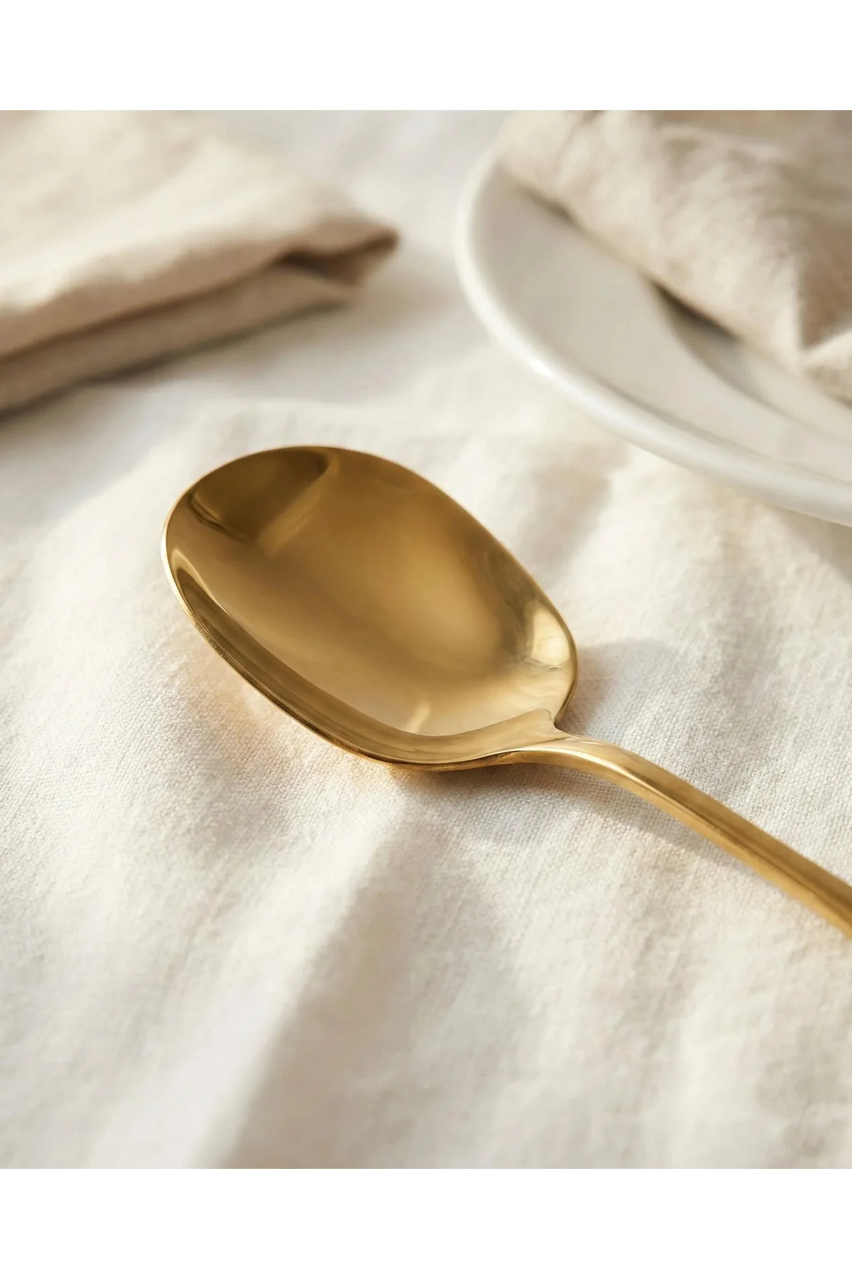 Gold Orta Boy Paslanmaz Çelik Servis Kaşığı & Profesyonel Sunum Gereci 21 cm