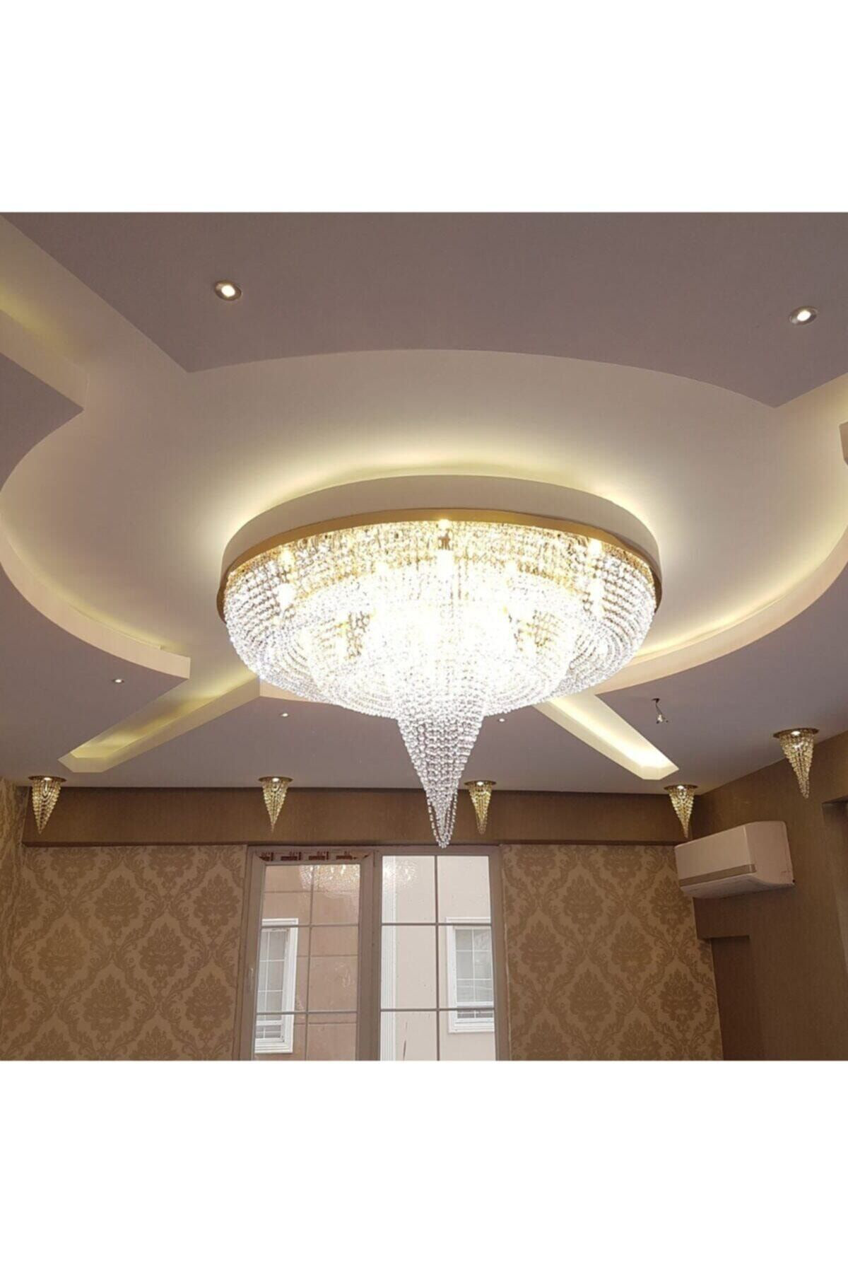 Apex Avize Gold Özel Tasarım Çift Bolero Avize 121 Cm