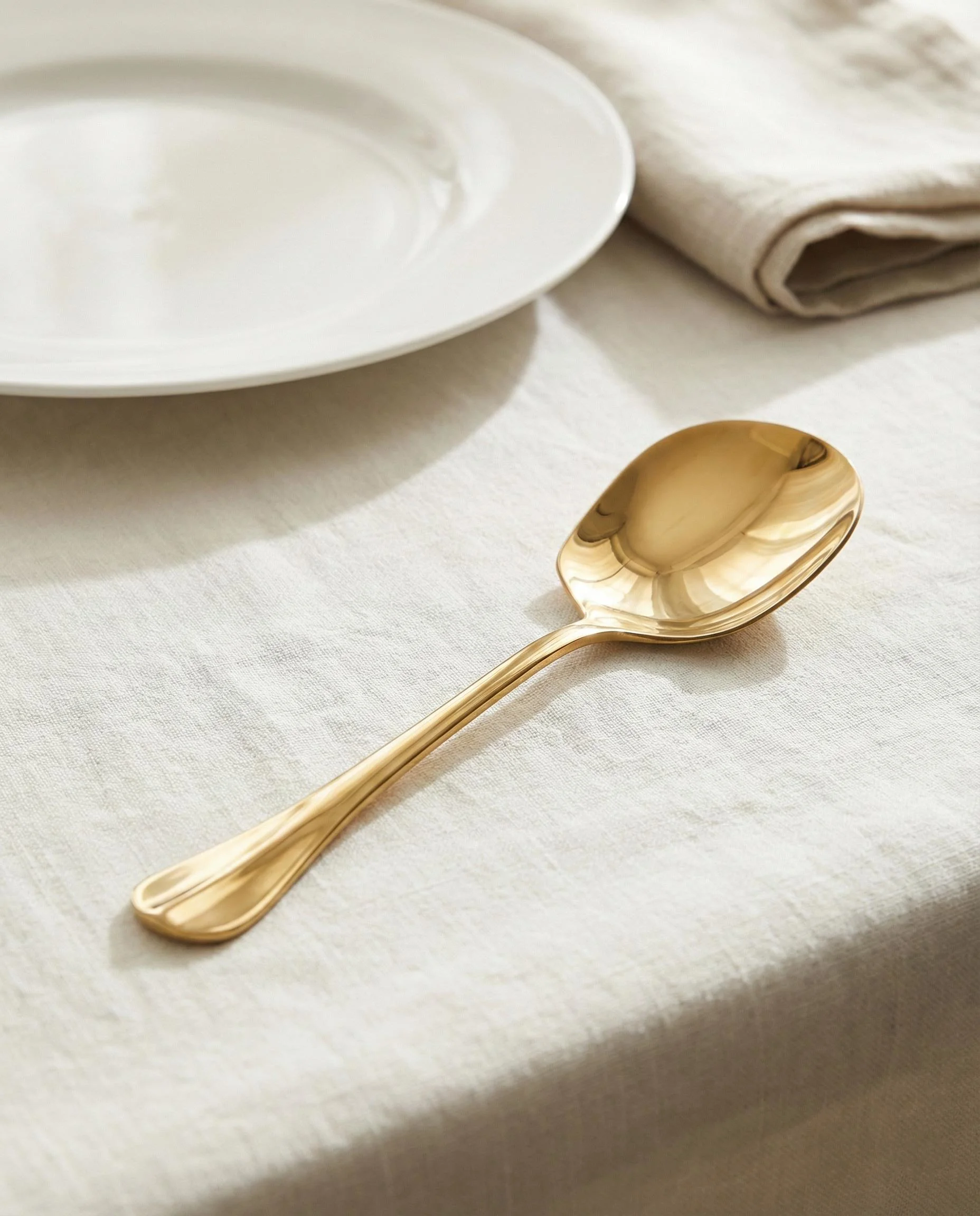 Gold Paslanmaz Çelik Servis Kaşığı 21 cm – Lüks Sunum Gereci