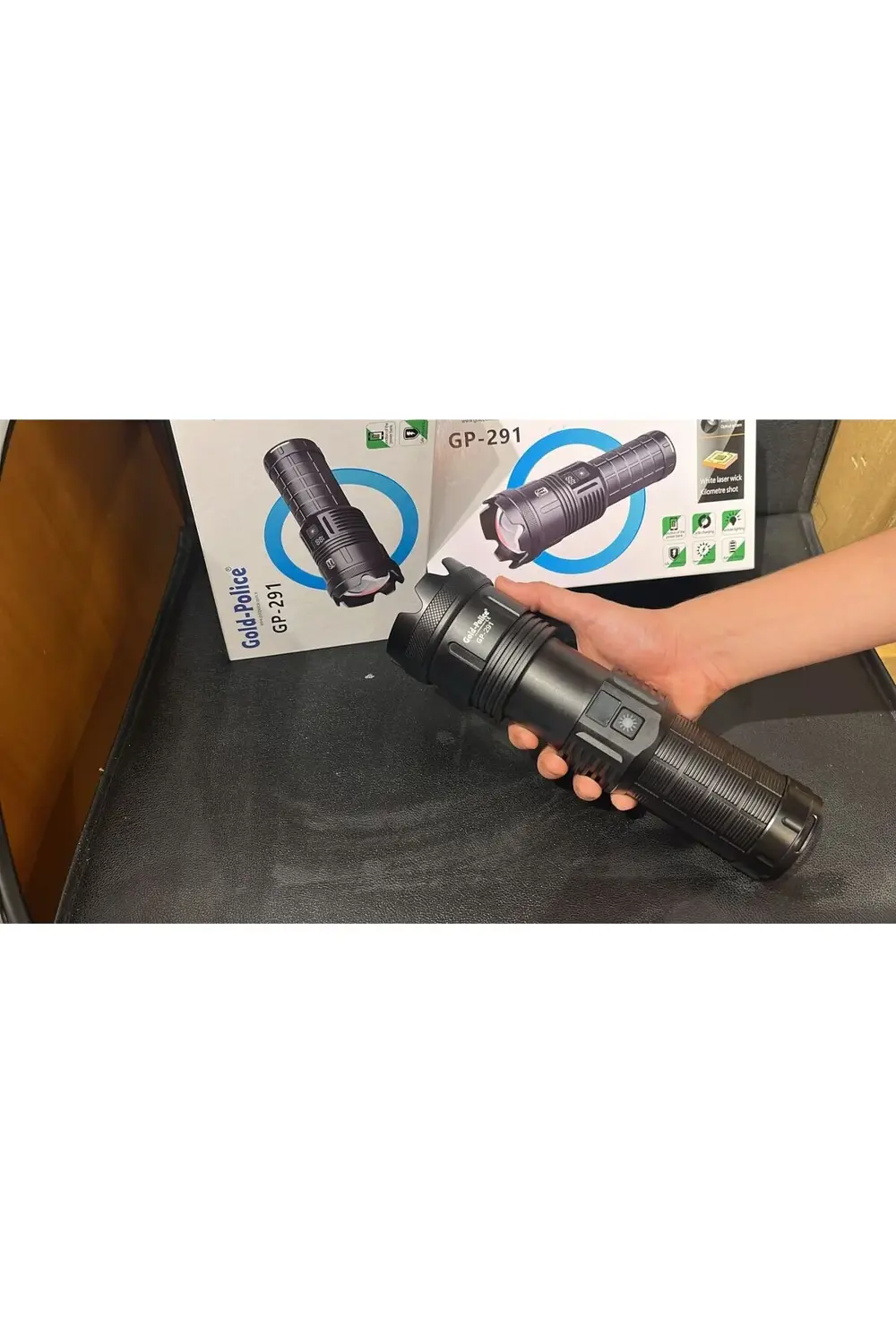 Gold Police Fener GP-291 Şarjlı El Feneri 5 Modlu Çakarlı 20.000