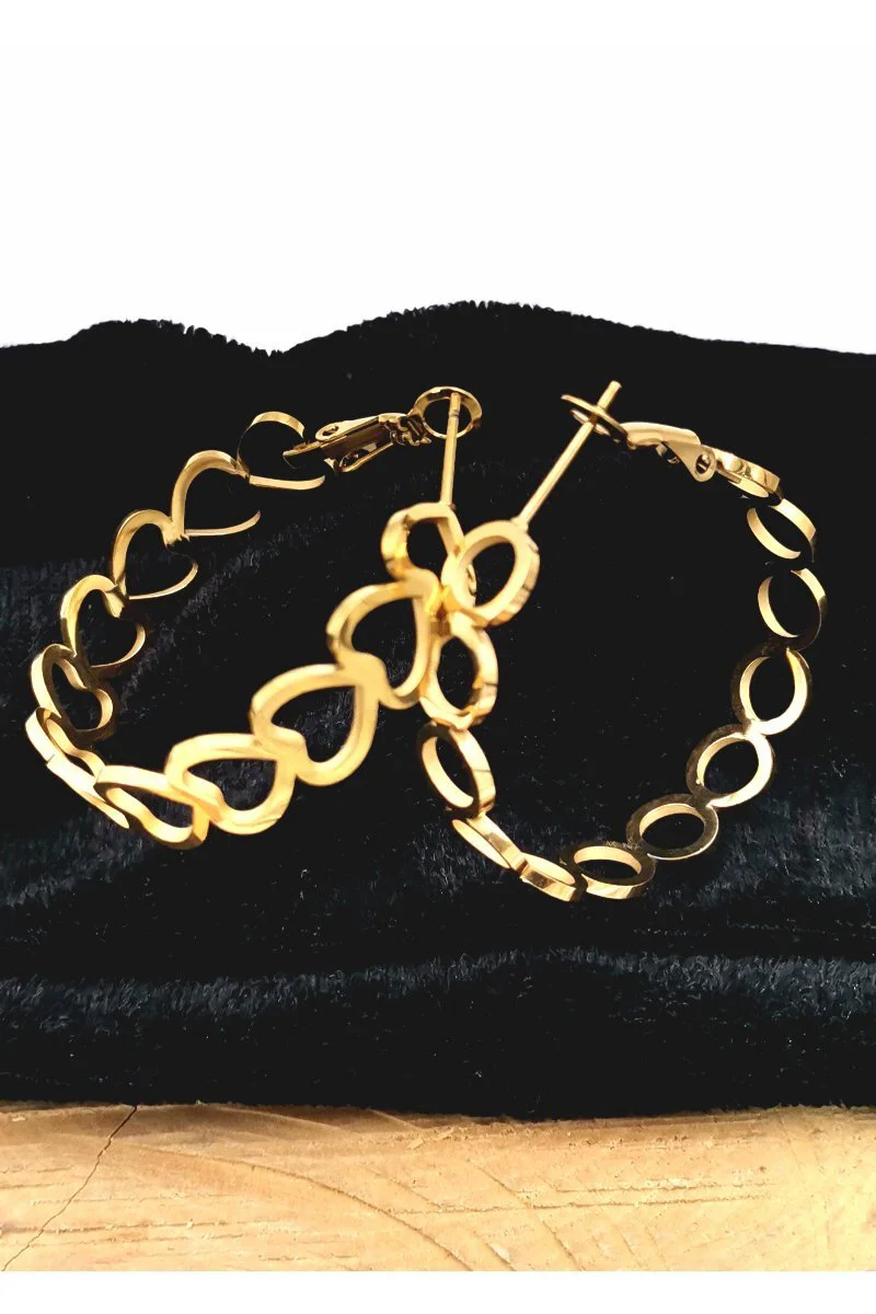 Gold Renk Figürlü Çelik  Küpe