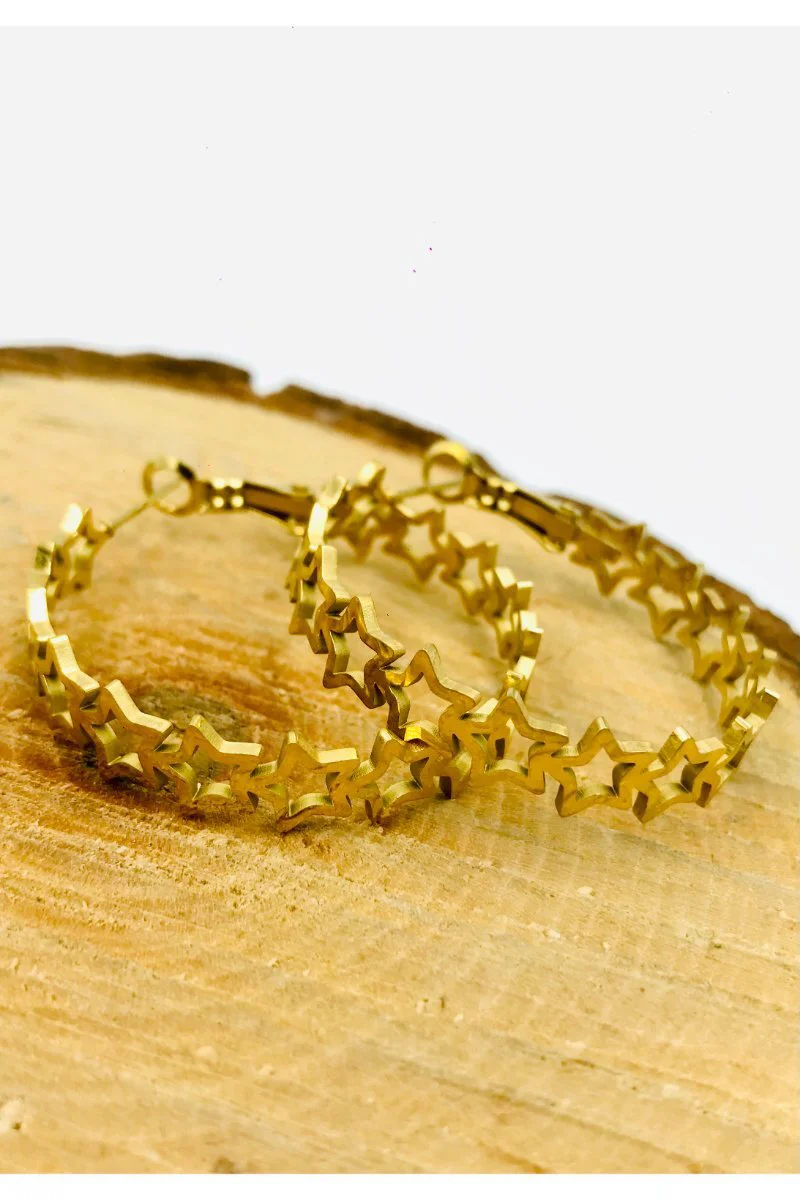 Gold Renk Figürlü Çelik  Küpe