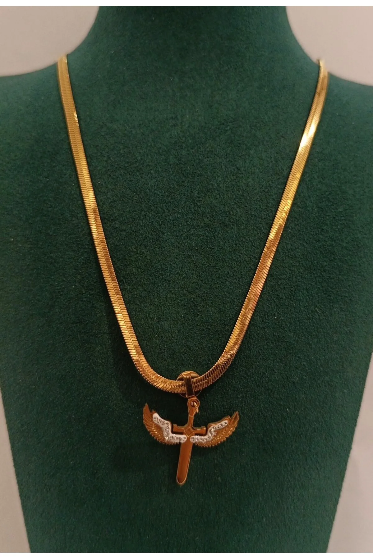 Gold Renk Lüks Figürlü Gösterişli Kolye