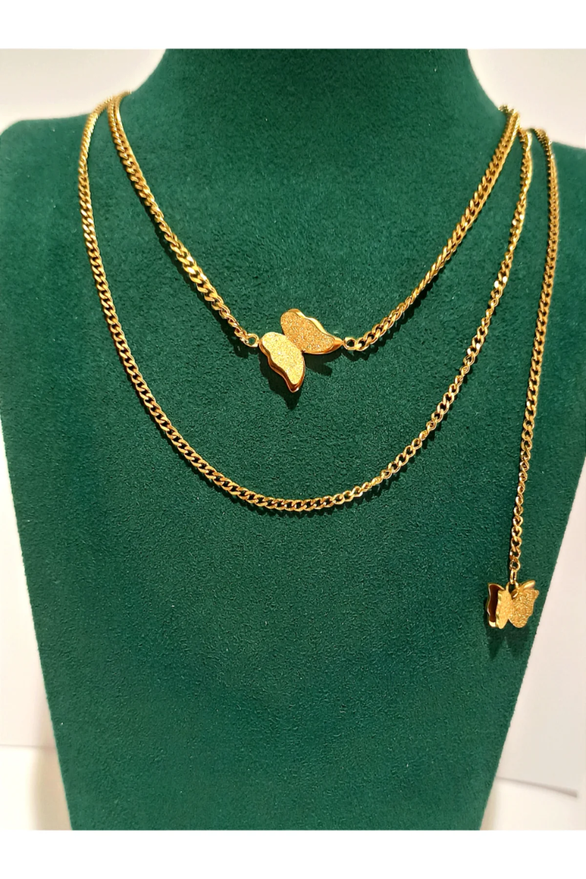 Gold Renk Lüks Figürlü Gösterişli Kolye