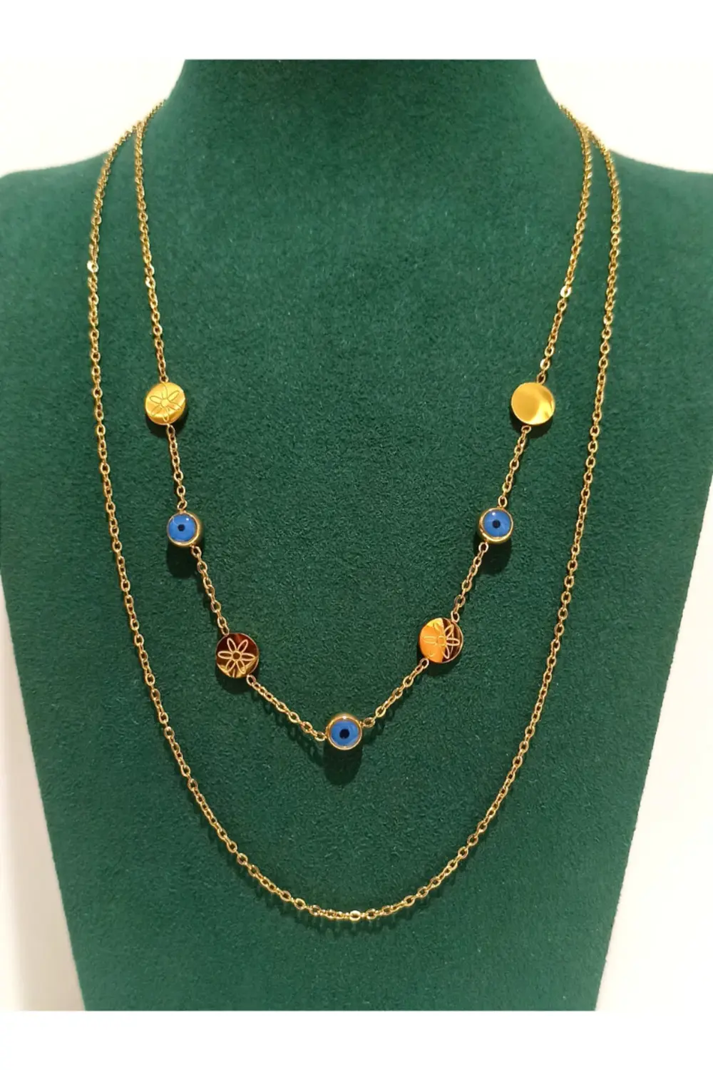 Gold Renk Lüks Figürlü Gösterişli Kolye