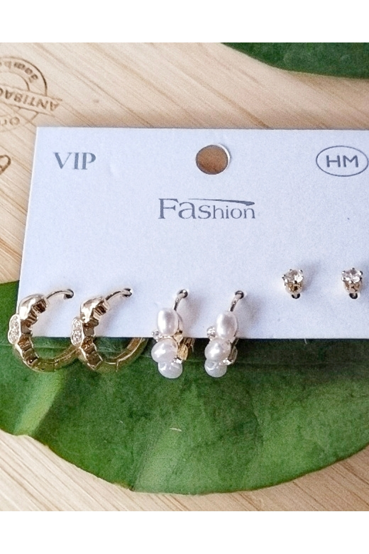 Monalisa Home Gold Renk Lüks Gösterişli Figürlü Çoklu Küpe