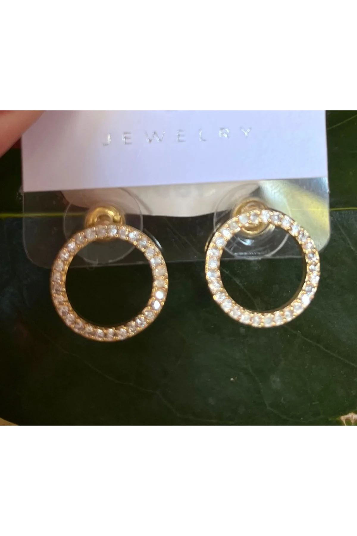 Gold Renk Lüks Gösterişli Daire Figürlü Küpe