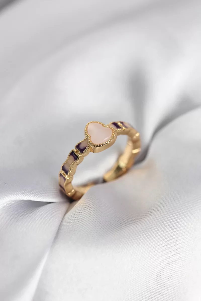Gold Renk Mineli Su Kabağı Model Kadın Yüzük - Lisinya