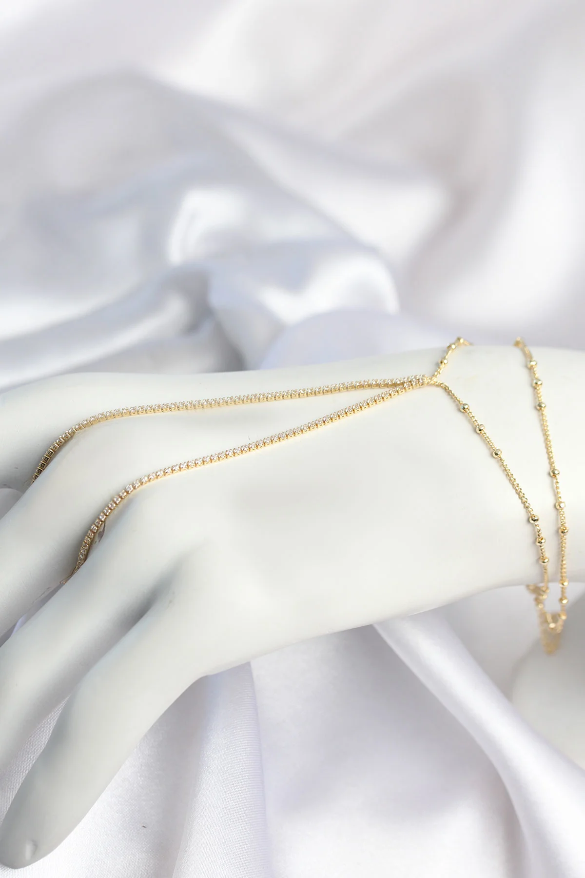 Gold Renk Minimal Zirkon Taşlı Su Yolu Model Şahmeran TJ-SN807