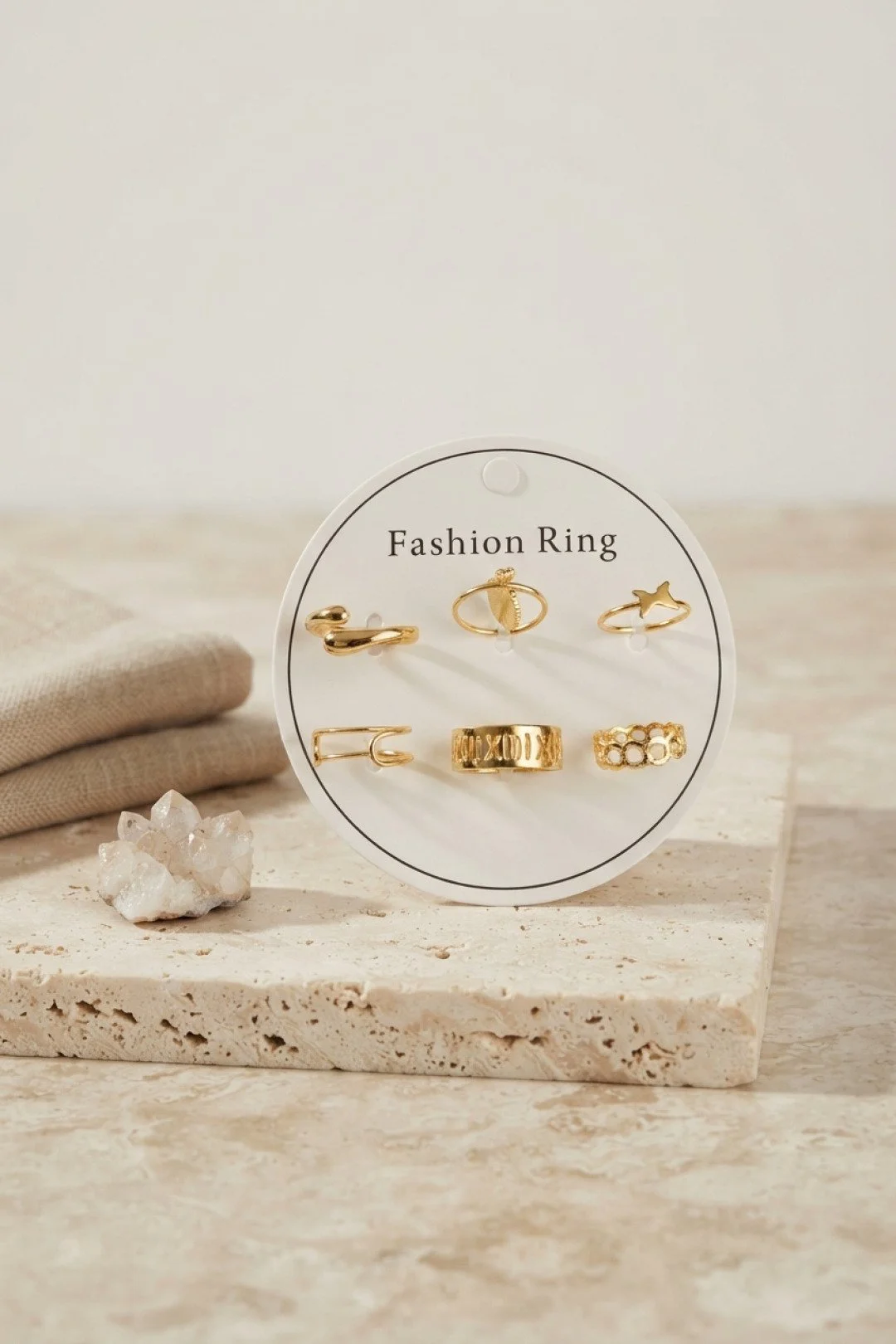 Gold Renk Pirinç Bohem Detaylı 6'lı Yüzük Seti BYK4309 TJ-BYK4309 Gold Renk Pirinç Bohem Detaylı 6'lı Yüzük Seti BYK4309 TJ-BYK4309