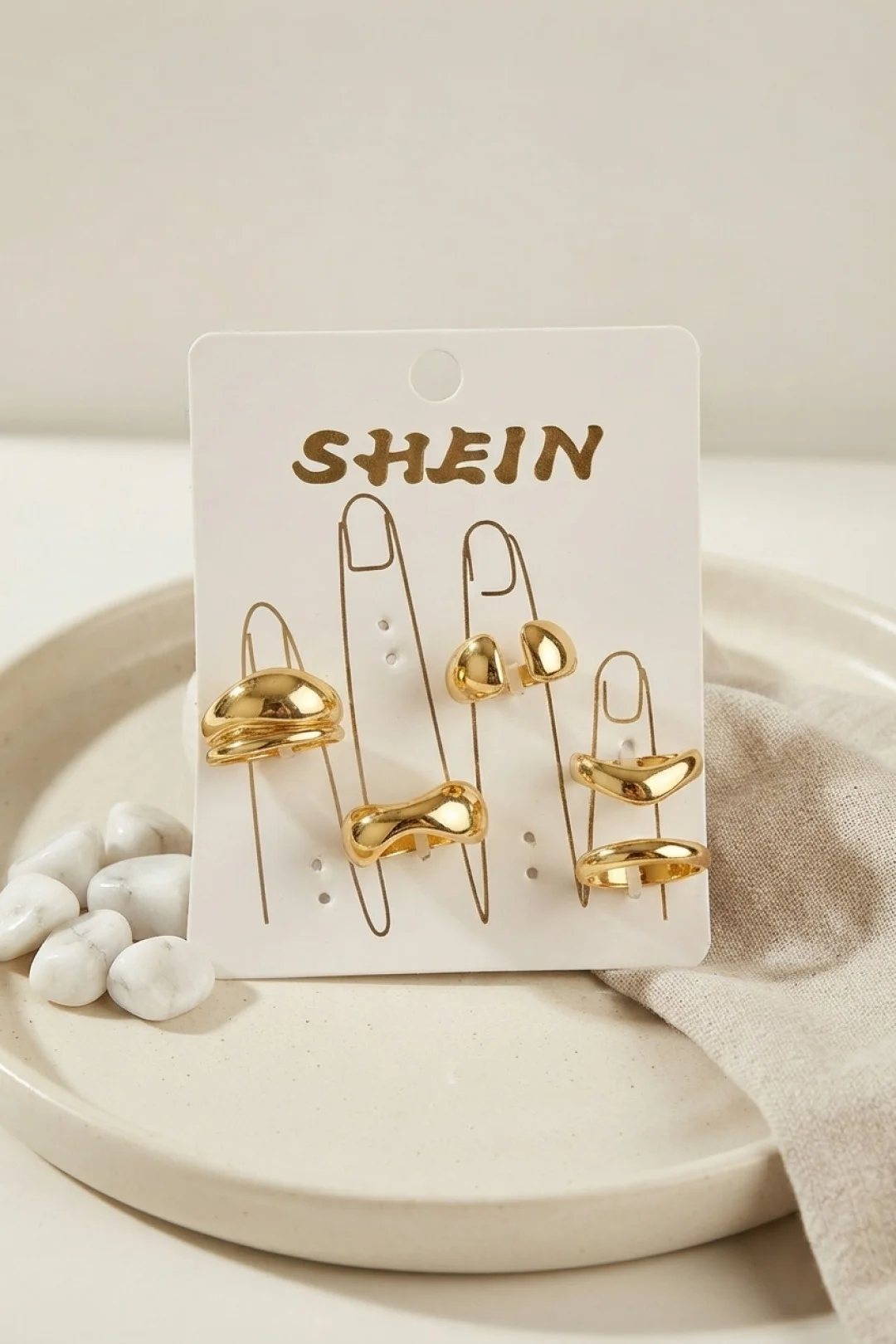 Gold Renk Pirinç Bohem Yüzük Kombini BYK4270 TJ-BYK4270 Gold Renk Pirinç Bohem Yüzük Kombini BYK4270 TJ-BYK4270