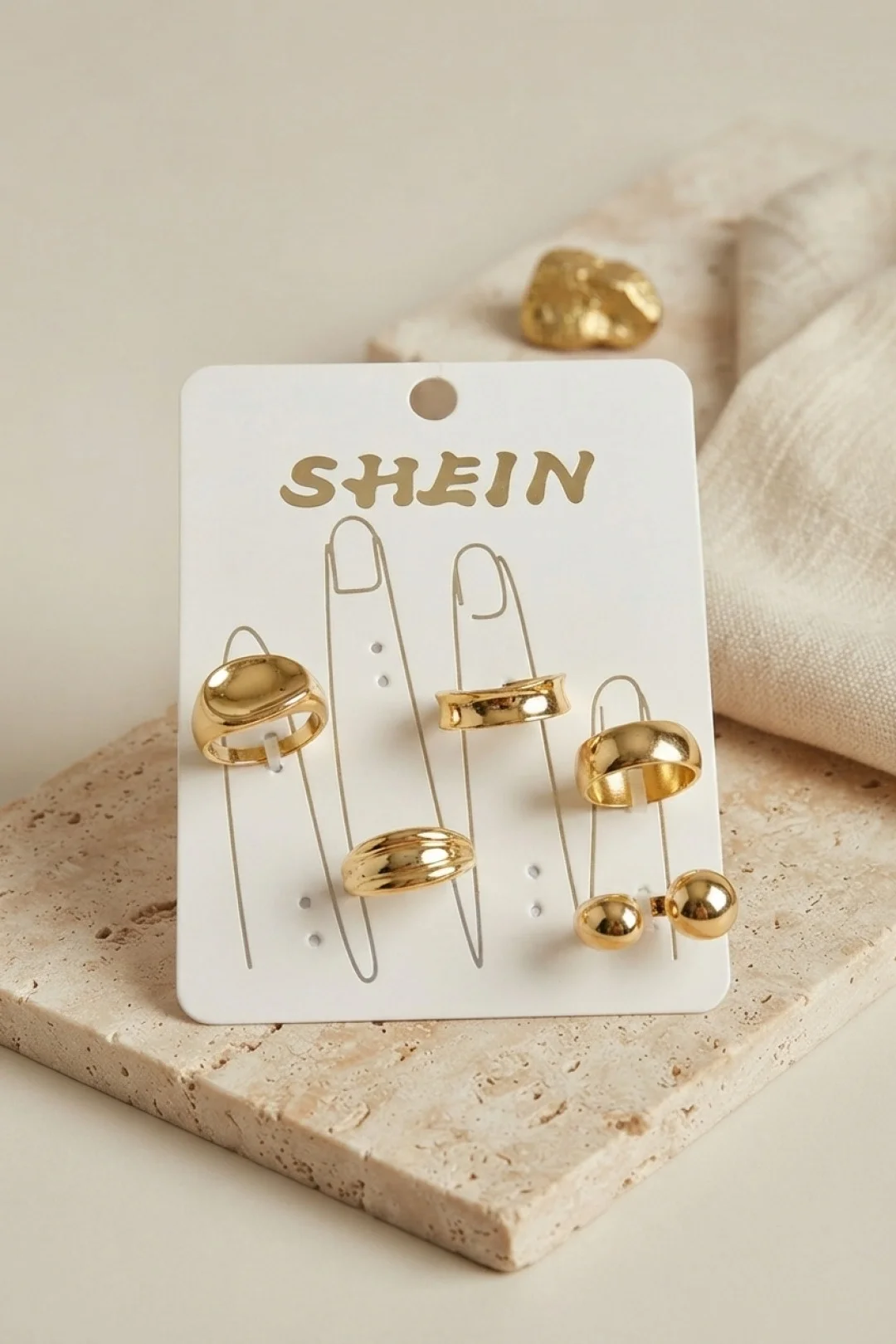 Gold Renk Pirinç Bohem Yüzük Kombini BYK4268 Fiyatı, Yorumları ve Özellikleri