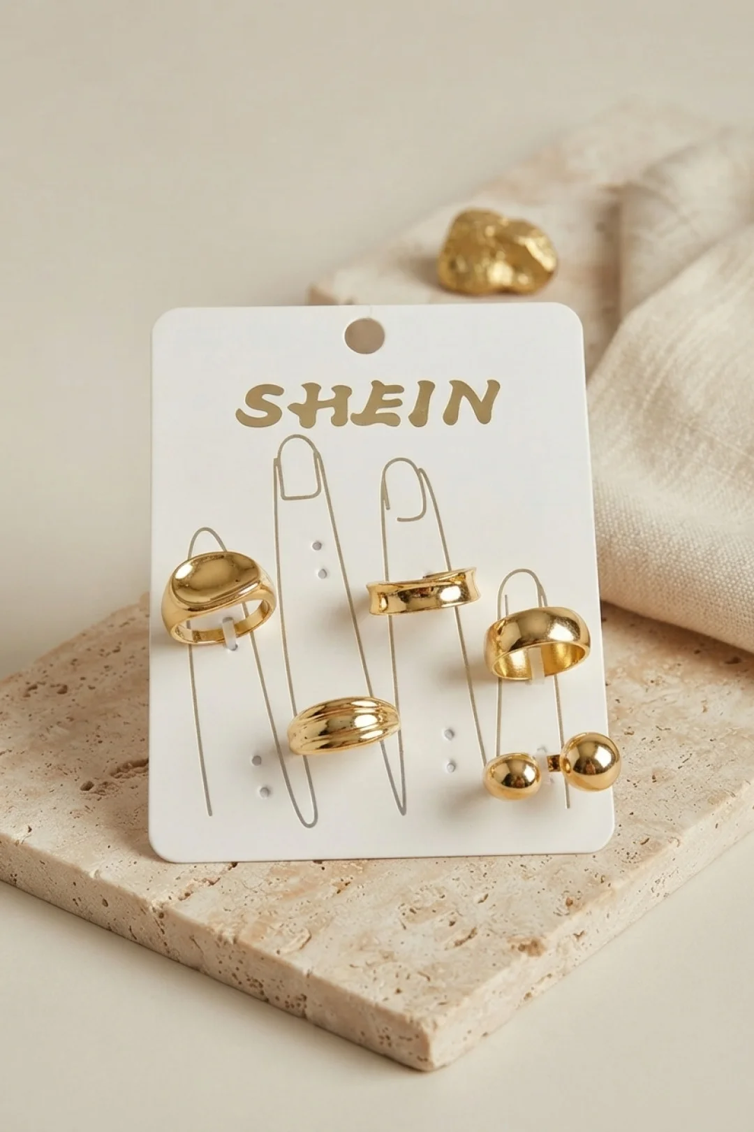 Gold Renk Pirinç Bohem Yüzük Kombini BYK4268 TJ-BYK4268 Gold Renk Pirinç Bohem Yüzük Kombini BYK4268 TJ-BYK4268