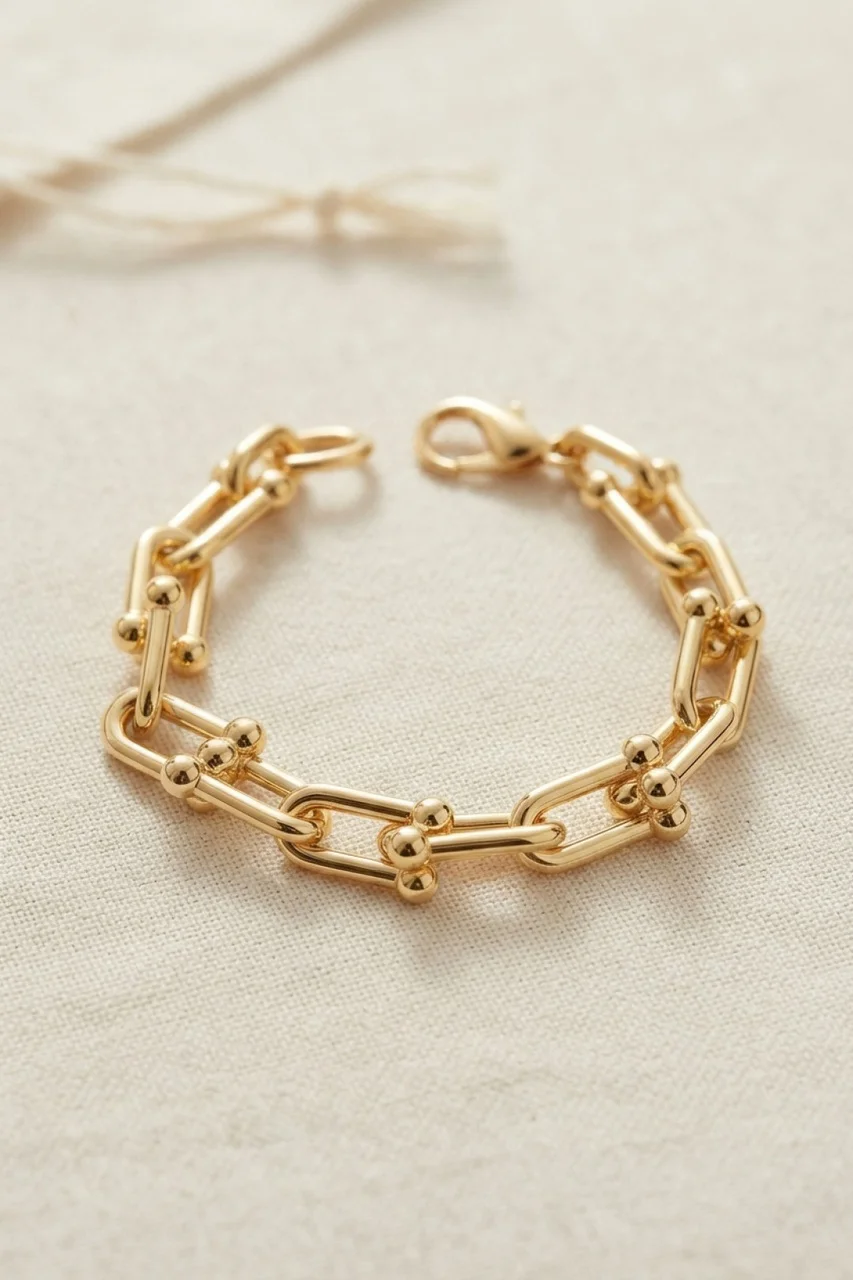 Gold Renk Pirinç Tifani Model Kadın Bileklik - Lisinya Diğer