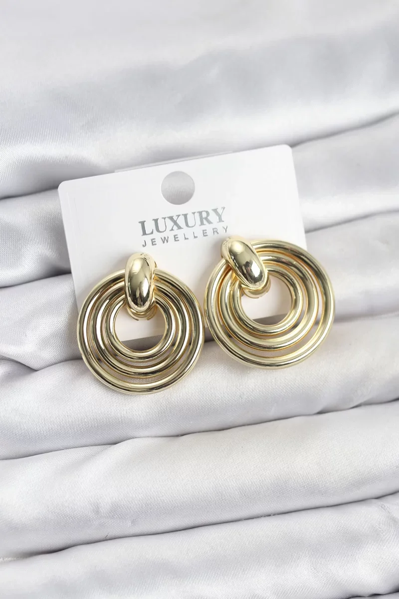 Gold Renk Pirinç Vintage Kadın Küpe - Lisinya