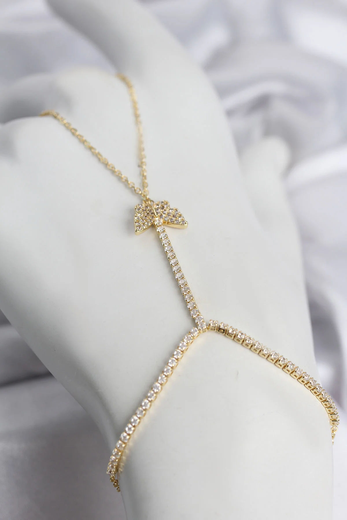 Gold Renk Pirinç Zirkon Taşlı Model Şahmeran TJ-SN769