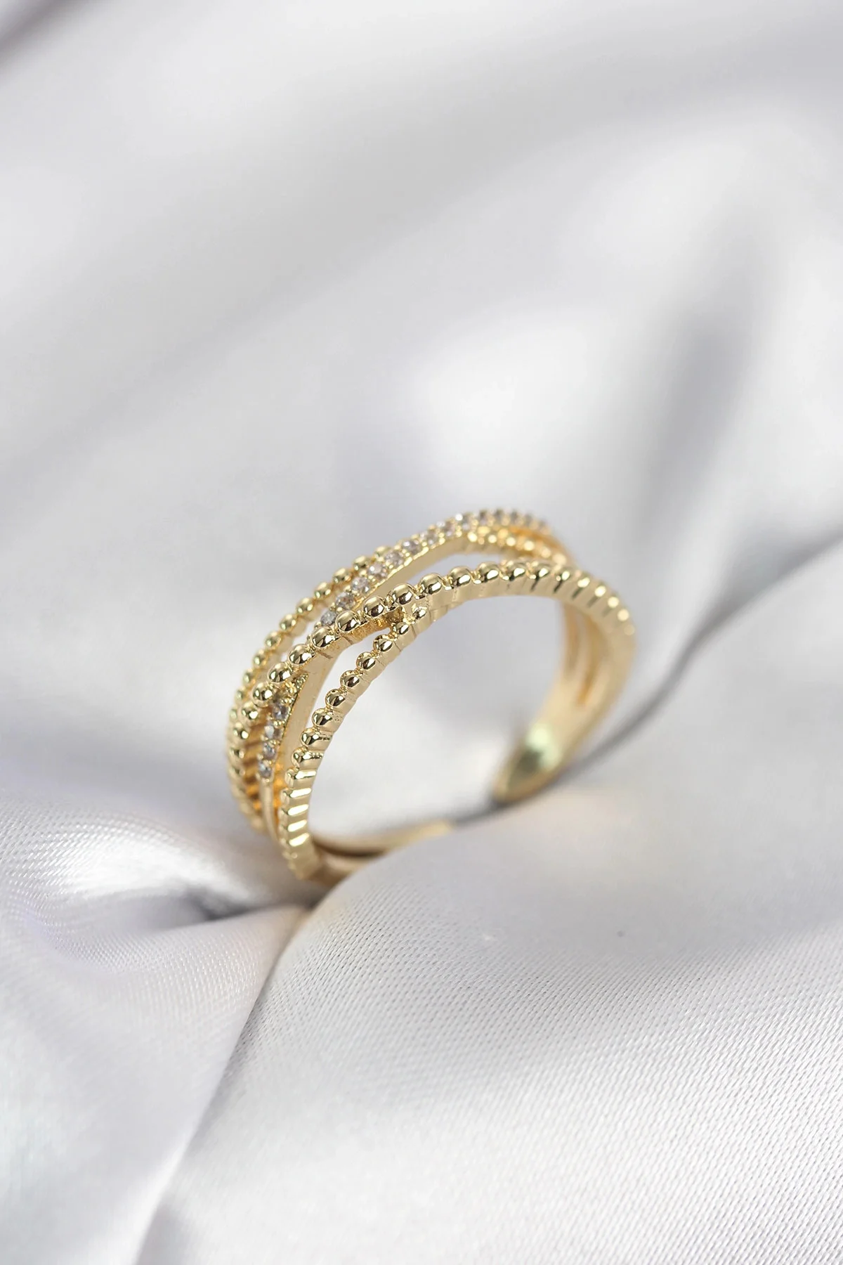 Gold Renk Sarmal Model Kadın Yüzük Gold Renk Sarmal Model Kadın Yüzük