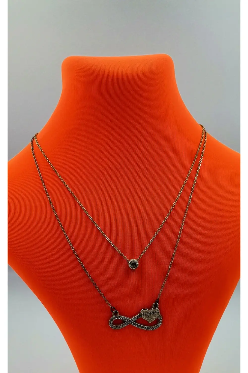 Gold Renk Zincir Figürlü Kararmaz Özel Tasarım Kolye