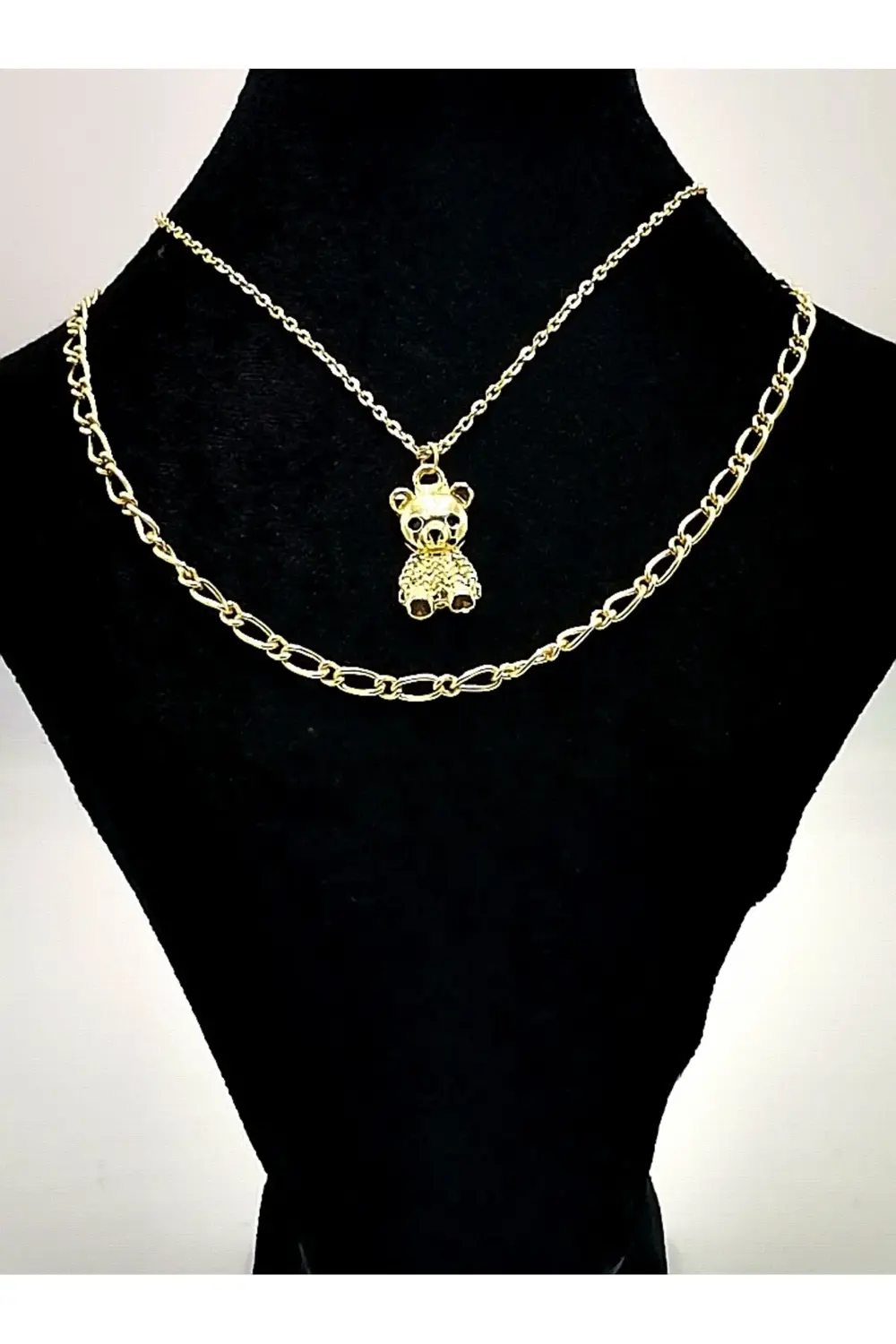 Gold Renk Zincir Figürlü Kararmaz Özel Tasarım Kolye