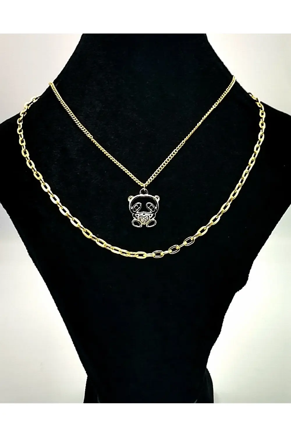 Gold Renk Zincir Figürlü Kararmaz Özel Tasarım Kolye