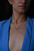 GOLD RENKLİ ZİRKON TAŞ MİKAİL KILICI ÇELİK KOLYE-ÇKOL119 GOLD RENKLİ ZİRKON TAŞ MİKAİL KILICI ÇELİK KOLYE-ÇKOL119