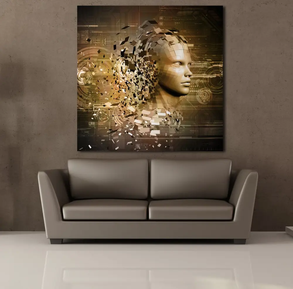 GOLD ROBOT KANVAS TABLO