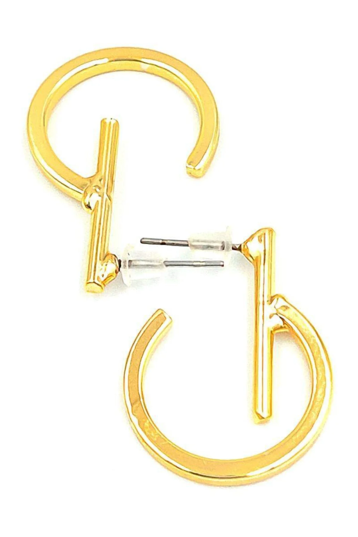 Gold Şekilli Yarı Halka Küpe
