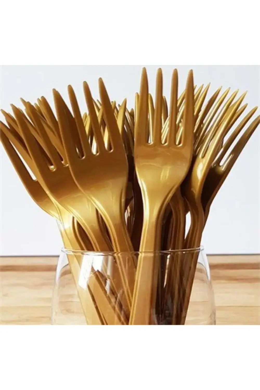 Gold Sert Plastik Çatal 25 Adet 18 cm