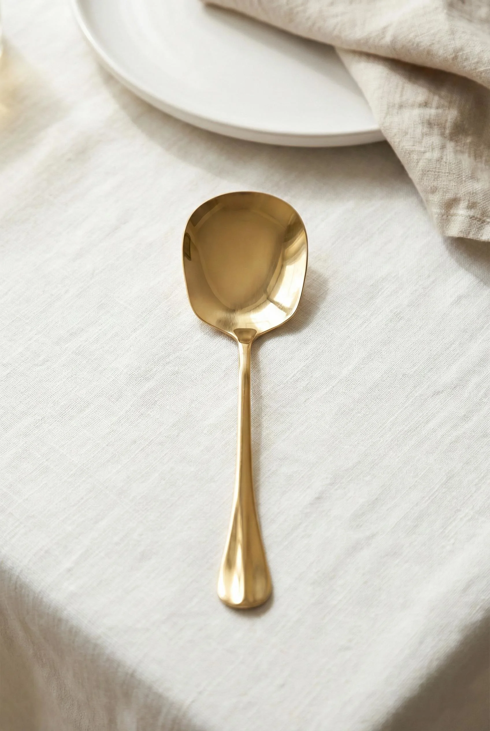 Gold Servis Kaşığı 25 cm - Paslanmaz Çelik Büyük Boy Profesyonel Sunum Kaşığı