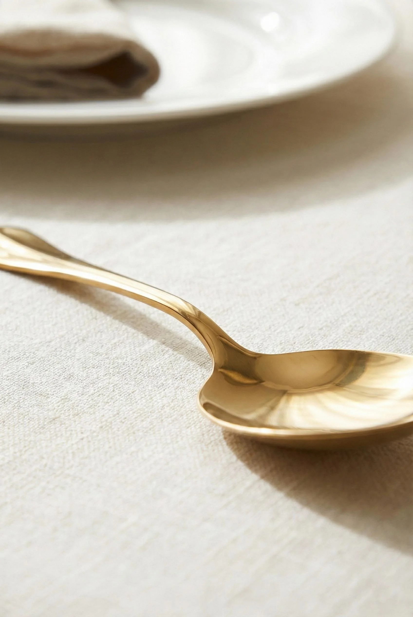 Gold Servis Kaşığı 25 cm - Paslanmaz Çelik Büyük Boy Profesyonel Sunum Kaşığı