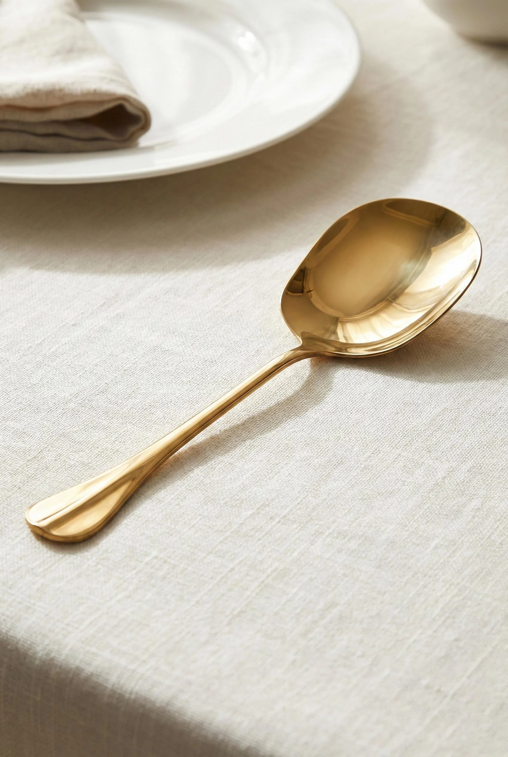 Gold Servis Kaşığı 25 cm - Paslanmaz Çelik Büyük Boy Profesyonel Sunum Kaşığı