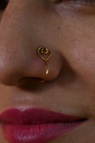 Tükkan Accessories Gold Sikiştirma Fake Kalp Desenli Burun Kistirma Hizma Piercing-H