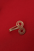 Tükkan Accessories Gold Sikiştirma Fake Çift Halka Desenli Burun Kistirma Deliksiz H